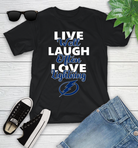 NHL Hockey Tampa Bay Lightning Live Well Laugh Often Love Shirt Youth T-Shirt
