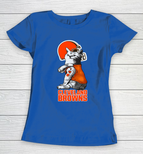 NFL Football My Cat Loves Cleveland Browns Women's T-Shirt 8
