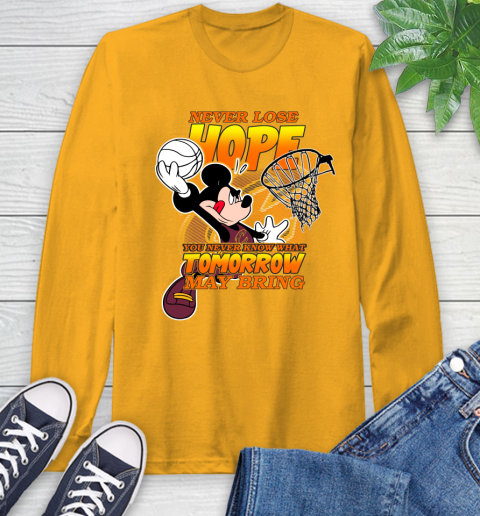 Cleveland Cavaliers NBA Basketball Mickey Disney Never Lose Hope Long Sleeve T-Shirt 2