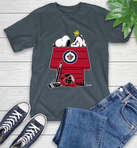 Winnipeg Jets NHL Hockey Snoopy Woodstock The Peanuts Movie T-Shirt 9