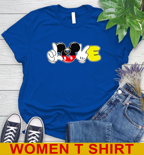 Buffalo Sabres NHL Hockey Love Mickey Disney Sports Women's T-Shirt 9