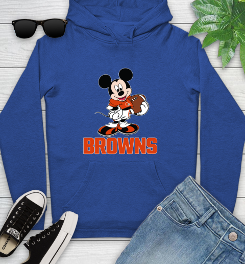 NFL Football Cleveland Browns Cheerful Mickey Mouse Shirt Youth Hoodie - Image 10