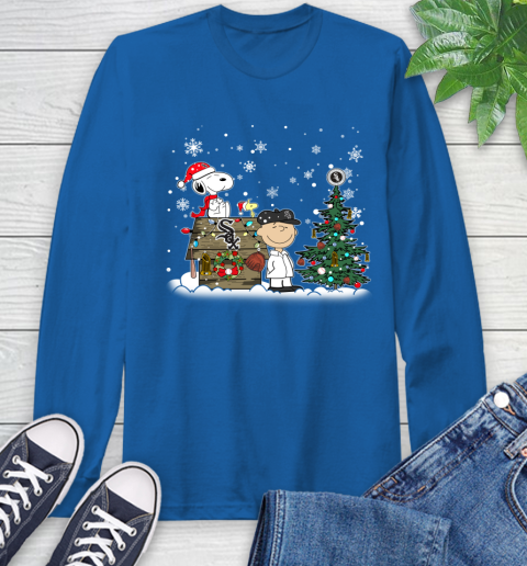 MLB Chicago White Sox Snoopy Charlie Brown Christmas Baseball Commissioner's Trophy Long Sleeve T-Shirt 10