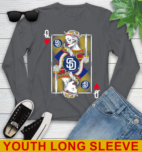 MLB Baseball San Diego Padres The Queen Of Hearts Card Shirt Youth Long Sleeve 9