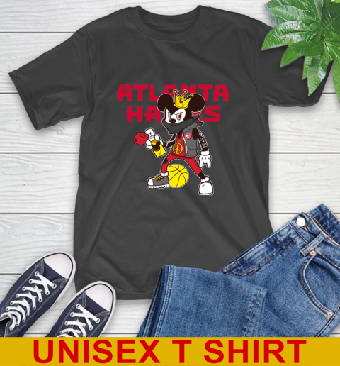 Atlanta Hawks NBA Basketball Mickey Peace Sign Sports T-Shirt - Image 3
