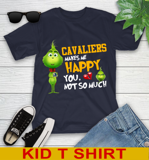 NBA Dallas Mavericks Makes Me Happy You Not So Much Grinch Basketball Sports Youth T-Shirt 2