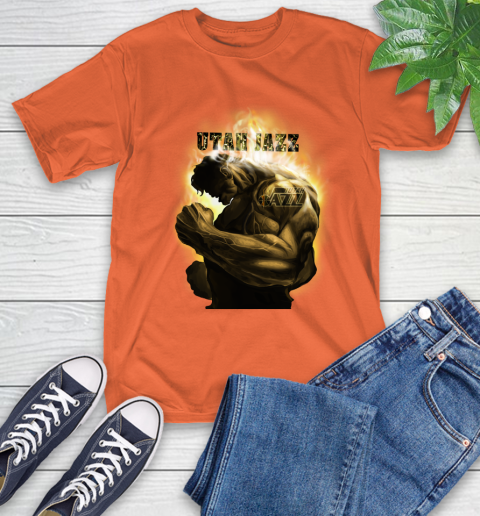 Utah Jazz NBA Basketball Hulk Marvel Avengers Sports T-Shirt 4
