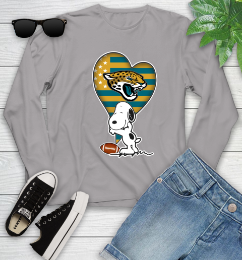 Jacksonville Jaguars NFL Football The Peanuts Movie Adorable Snoopy Youth Long Sleeve 5