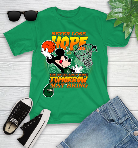 Milwaukee Bucks NBA Basketball Mickey Disney Never Lose Hope Youth T-Shirt 8
