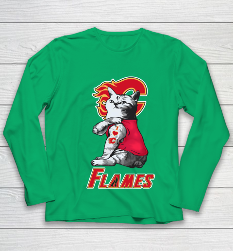 NHL My Cat Loves Calgary Flames Hockey Youth Long Sleeve 4