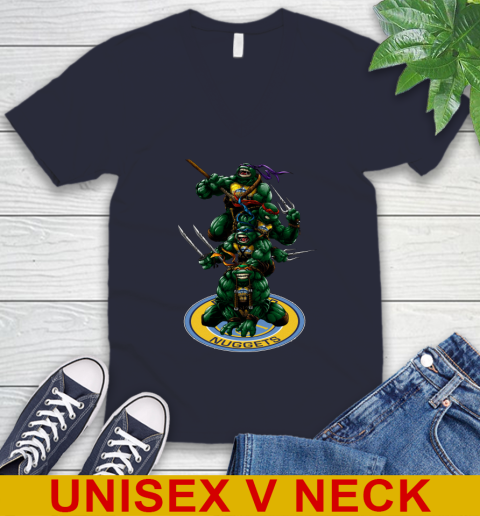 NBA Basketball Denver Nuggets Teenage Mutant Ninja Turtles Shirt V-Neck T-Shirt 3