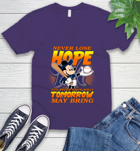 Milwaukee Brewers MLB Baseball Mickey Disney Never Lose Hope V-Neck T-Shirt 9