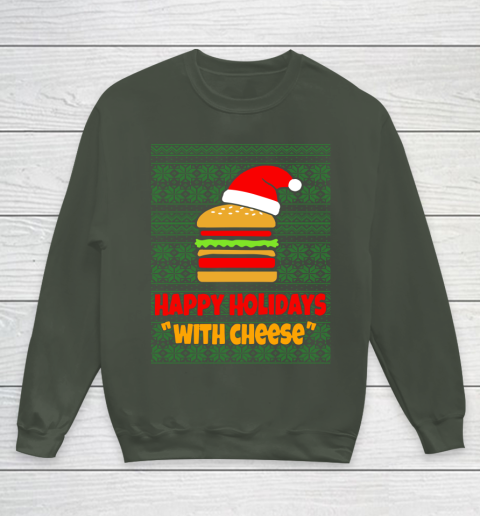Happy Holidays With Cheese Christmas Ugly Youth Sweatshirt 8