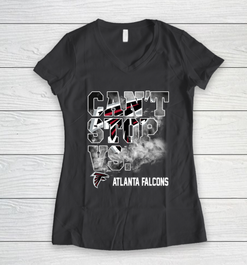 NFL Atlanta Falcons Can't Stop Vs Women's V-Neck T-Shirt 6
