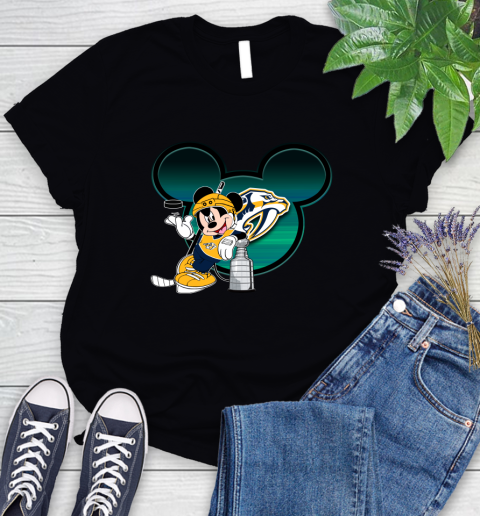 NHL Nashville Predators Stanley Cup Mickey Mouse Disney Hockey T Shirt Women's T-Shirt 2