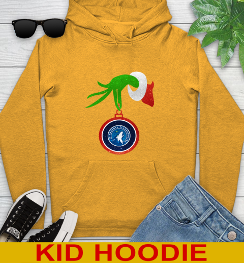 Minnesota Timberwolves Grinch Merry Christmas NBA Basketball Youth Hoodie 3