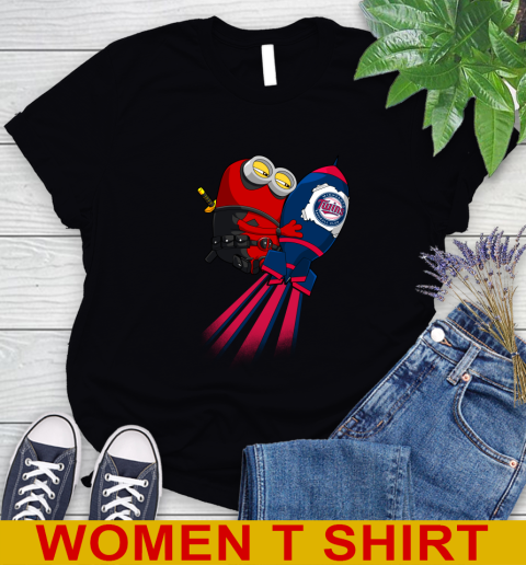 MLB Baseball Minnesota Twins Deadpool Minion Marvel Shirt Women's T-Shirt