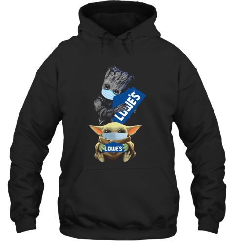 Baby Groot And Baby Yoda Face Mask Hug Lowe's Hoodie