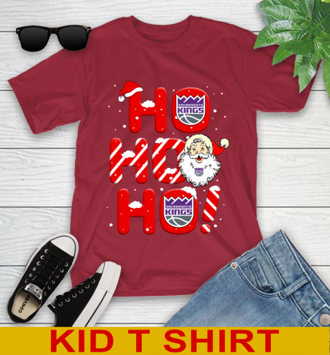 Sacramento Kings NBA Basketball Ho Ho Ho Santa Claus Merry Christmas Shirt Youth T-Shirt 12