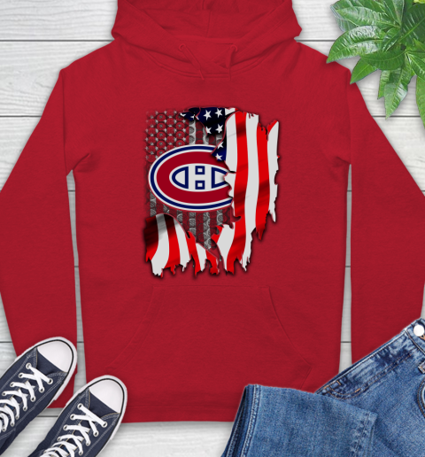 Montreal Canadiens NHL Hockey American Flag Hoodie 10