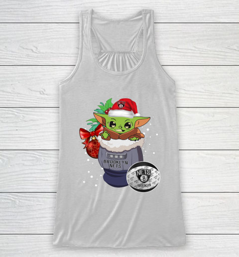 Brooklyn Nets Christmas Baby Yoda Star Wars Funny Happy NBA Racerback Tank 2