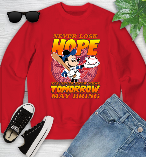 Toronto Blue Jays MLB Baseball Mickey Disney Never Lose Hope Youth Sweatshirt 8