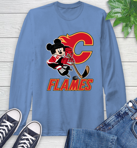 NHL Calgary Flames Mickey Mouse Disney Hockey T Shirt Long Sleeve T-Shirt 11