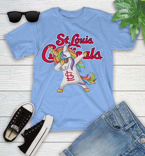 St.Louis Cardinals MLB Baseball Funny Unicorn Dabbing Sports Youth T-Shirt 11