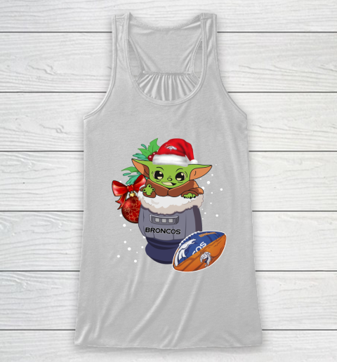 Denver Broncos Christmas Baby Yoda Star Wars Funny Happy NFL Racerback Tank 2