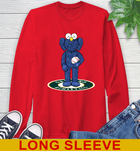 MLB Baseball Oakland Athletics Kaws Bff Blue Figure Shirt Long Sleeve T-Shirt 10