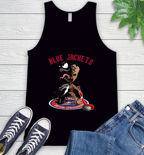 NHL Columbus Blue Jackets Hockey Venom Groot Guardians Of The Galaxy Tank Top 2