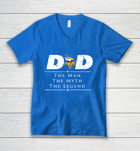 Minnesota Vikings NFL Football Dad The Man The Myth The Legend V-Neck T-Shirt 5