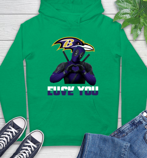 NHL Baltimore Ravens Deadpool Love You Fuck You Football Sports Hoodie 8