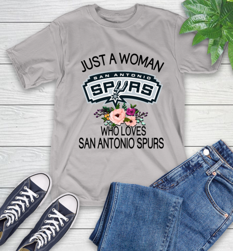 NBA Just A Woman Who Loves San Antonio Spurs Basketball Sports T-Shirt 12