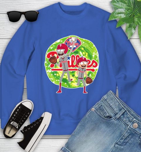 MLB Philadelphia Phillies Rick And Morty Baseball Sports Youth Sweatshirt 9 MLB Philadelphia Phillies Rick And Morty Baseball Sports Youth Sweatshirt - Image 9