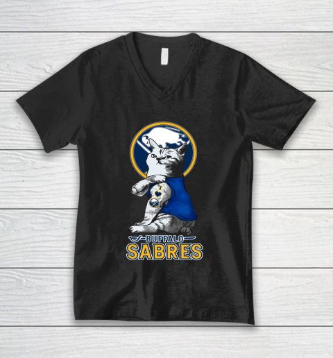 NHL My Cat Loves Buffalo Sabres Hockey V-Neck T-Shirt