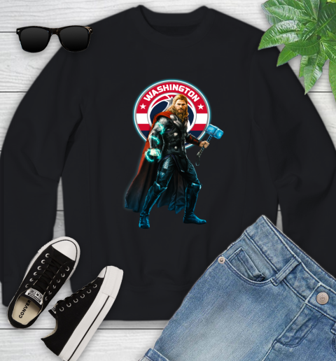 NBA Thor Avengers Endgame Basketball Washington Wizards Youth Sweatshirt 2