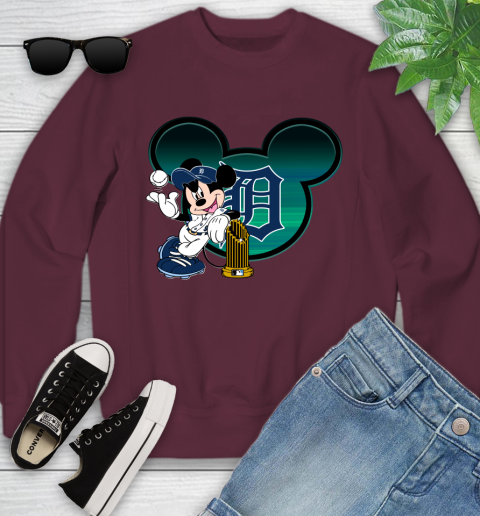 MLB Detroit Tigers The Commissioner's Trophy Mickey Mouse Disney Youth Sweatshirt 5