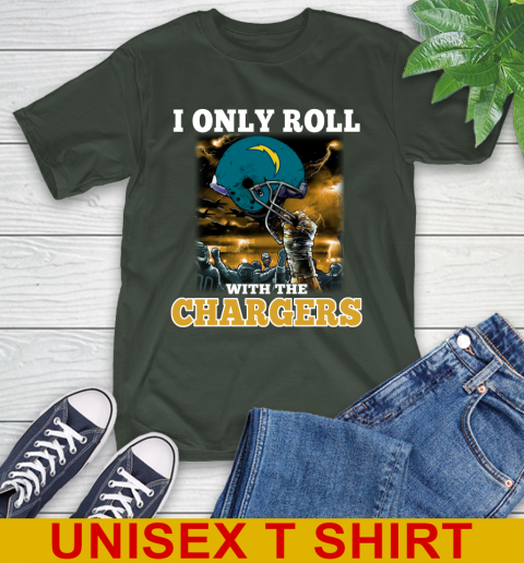 Los Angeles Chargers NFL Football I Only Roll With My Team Sports T-Shirt - Image 7