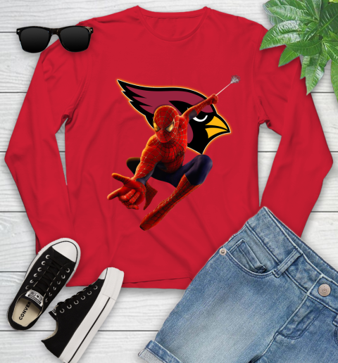 NFL Spider Man Avengers Endgame Football Arizona Cardinals Youth Long Sleeve 11