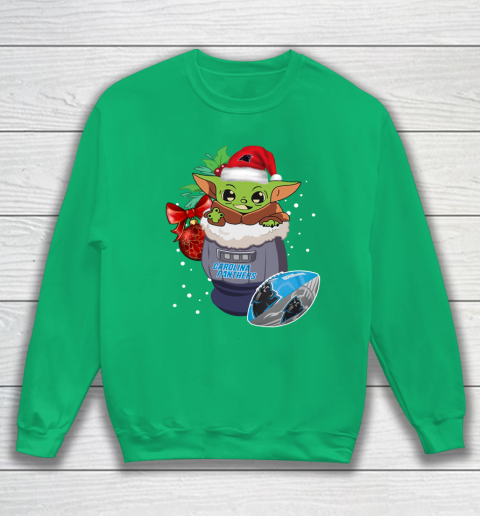 Carolina Panthers Christmas Baby Yoda Star Wars Funny Happy NFL Sweatshirt 6