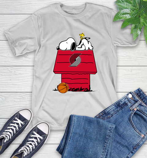 Portland Trail Blazers NBA Basketball Snoopy Woodstock The Peanuts Movie T-Shirt