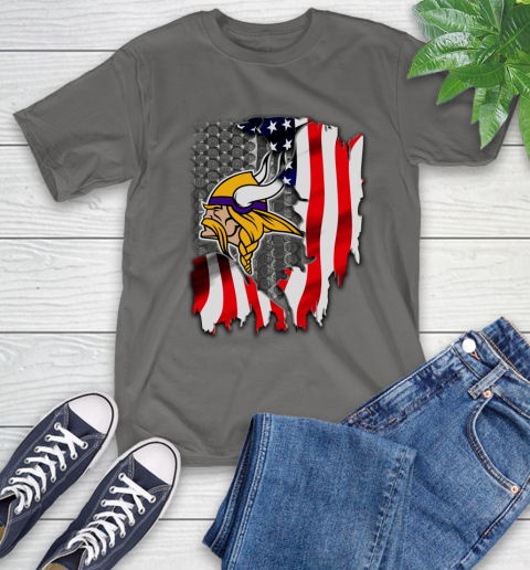 Minnesota Vikings NFL Football American Flag T-Shirt 10