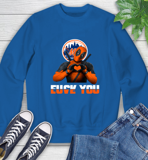 MLB New York Mets Deadpool Love You Fuck You Baseball Sports Sweatshirt 9