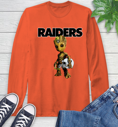 Oakland Raiders NFL Football Groot Marvel Guardians Of The Galaxy Long Sleeve T-Shirt 5