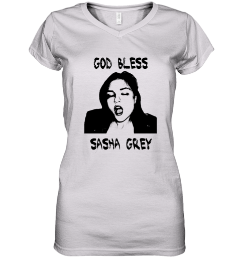 God Bless Sasha Grey Women's V-Neck T-Shirt