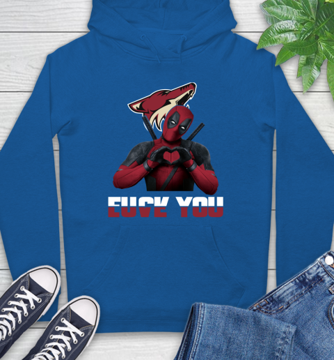 NHL Arizona Coyotes Deadpool Love You Fuck You Hockey Sports Hoodie 9