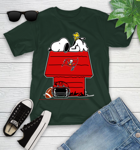 Tampa Bay Buccaneers NFL Football Snoopy Woodstock The Peanuts Movie Youth T-Shirt 5