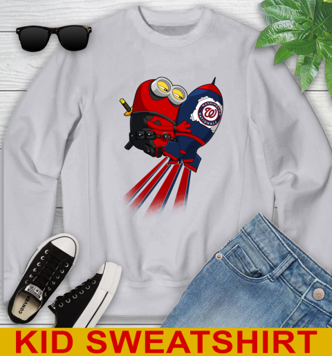 MLB Baseball Washington Nationals Deadpool Minion Marvel Shirt Youth Sweatshirt 3