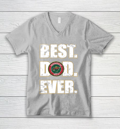 NHL Minnesota Wild Hockey Best Dad Ever Family Shirt V-Neck T-Shirt 3